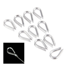 10 Pcs Boat 2mm 3/32 Inch Wire Rope Cable Thimble Sleeves Stainless Steel M2 Wire Rope Thimbles Wirerope Clamps Crimping Marine 2024 - buy cheap