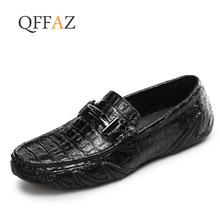 QFFAZ Man Casual Shoes Genuine Leather Men Moccasin Shoes Fashion Leather Men Italian Shoes Men's Loafers Comfort Driving Shoes 2024 - buy cheap
