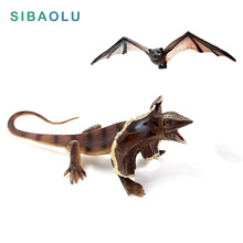 Simulation Frilled Lizard Figures Animal Model Bat miniature figurines fairy PVC craft Home decor garden Decoration accessories 2024 - buy cheap