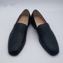 Preto Xadrez Mocassins Homens Sapatos Da Moda Formais Tamanho Grande Mens Loafer Deslizamento Em Apartamentos Masculinos de Couro sapatos Casuais 2024 - compre barato