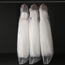 Capa transparente da roupa do vestuário do saco de armazenamento do vestido da noiva do zíper 155cm 180cm ac019 2024 - compre barato