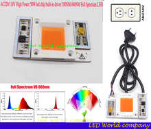 50W 175-265V AC controlador libre de alta potencia led chip incorporado conductor de luz de espectro completo 380nm-400nm 2024 - compra barato
