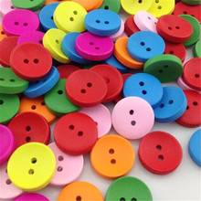 10/50/100pc 15mm botão de madeira redondo colorido 2 buracos acessórios de artesanato de costura wb189 2024 - compre barato