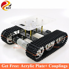 Rc metal tanque robô carro chassi mini t100 lagarta lagarta veículo com pista de plástico para arduino diy kit educacional 2024 - compre barato