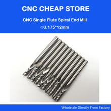 10pcs 1/8" Cnc Bits Single Flute Spiral Router Carbide End Mill Cutter Tools 3.175 x 12mm 2024 - buy cheap