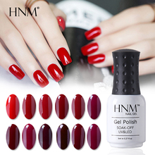 HNM 8ML Wine Red Color Nail Polish  Nail Art Lucky  Varnish Semi Permanant Paint Gellak Base Top Primer Manicure Lacquer 2024 - buy cheap