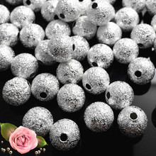 Круглые Медные шарики с серебряным покрытием Stardust, 4 мм, 6 мм, 8 мм, подходят для изготовления ювелирных изделий в европейском стиле 2024 - купить недорого