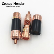 2Pcs Red Copper Plated RCA Male Plug DIY HIFI Solder Jack Connector RCA Interconnect Cable 2024 - buy cheap