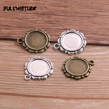  10pcs 14mm Inner Size Antique Bronze And Silver color Flower Style Cabochon Base Cameo Setting Charms Pendant T6764 2024 - buy cheap