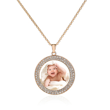 Personalized Picture Necklaces & Pendants Gold Color Chain Crystal Photo Choker Memorial Jewelry 2024 - buy cheap