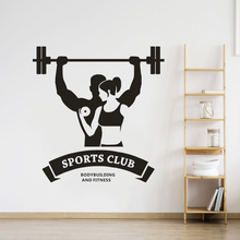 Pegatina de pared de culturismo para hombre y mujer, adhesivos de pared con logotipo de gimnasio, para Fitness, Club deportivo, decoración de gimnasios, AY1641 2024 - compra barato