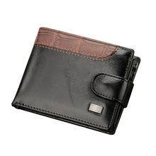 New Men Wallets Patchwork Leather Short Male Purse With Coin Pocket Card Holder Brand Trifold Wallet Men Clutch Money Bag 2024 - buy cheap