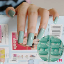 24pcs Flat Curved False Nails Light Green Nail Art Acrylic Tips Press-On Nails Full Wraps Simply DIY 318L 2024 - buy cheap