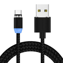 1 шт. светодиодный магнитный кабель Micro USB для быстрой зарядки, Android Type-C, смартфоны, планшеты для Samsung 2024 - купить недорого