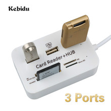 Kebidu-lector de tarjetas USB 2,0 de 3 puertos, divisor USB de alta velocidad todo en uno, USB 3,0 para PC, Accesorios de ordenador, Notebook 2024 - compra barato