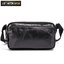 Fashion Original Leather Male Crossbody Sling Bag Design Casual Travel Phone Case Pouch Travel Fanny Waist Belt Bag Men 621d 2024 - buy cheap