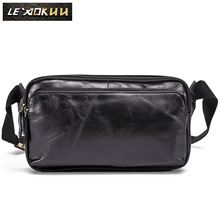 Pochete de couro masculina, bolsa transversal de couro da moda com design casual, para viagem, para celular, bolsa de cintura 621d 2024 - compre barato