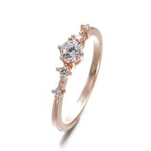 Простое Кристальное кольцо для женщин, минималистичное кольцо со стразами для невесты, свадьбы, помолвки, золотые массивные кольца, ювелирные изделия 2024 - купить недорого