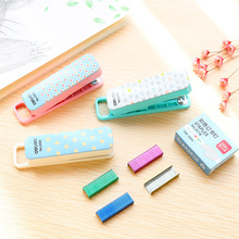 Kawaii Geometric manual stapler No. 10 color Staples set Mini grapadora papelaria Stationery office accessories school supplies 2024 - buy cheap