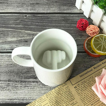 Taza creativa de cerámica para café, té de la leche, tazas de porcelana de dedo medio divertidas para la oficina, regalos novedosos 2024 - compra barato
