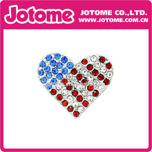 100pcs/lot  2016 HOTSALE Patriotic America Flag Themed Heart Shpaed Brooch Pins 2024 - buy cheap