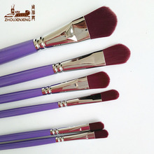 purple nylon wool gouache watercolor acrylic painting brush flat buttonhead 6 pcs/suit oil painting brush Drawing art supplies 2024 - buy cheap