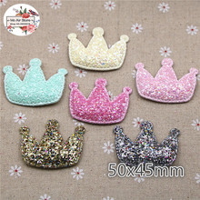 5CM 12pcs crown patches shining Padded Felt appliques for decoration DIY hair accessories 2024 - buy cheap