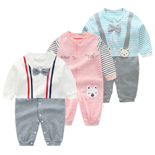 2019 New Spring Long Sleeved Cartoon Clothing Newborn Baby Boys Gentleman Rompers Cartoon Cotton Climbing Jumpsuit Cute Pajamas 2024 - buy cheap