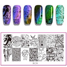 Nail Stamping Plates Flowers Geometric Lines Cut Animals Pattern Nail Art Stamp Stamping Template Image Plate Stencil Nails Tool 2024 - buy cheap