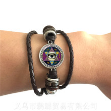 Egypt Pyramid Annuit Coeptis Eye of Providence Masonic Sign Bracelet Sacred Geometry Llluminati 2 Color Adjustable Bangle 2024 - buy cheap