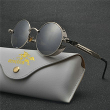 Gafas de sol góticas de Metal para mujer 2019 gafas de sol de diseñador de moda UV400 para hombre gafas de sol redondas Punk transparente NX 2024 - compra barato