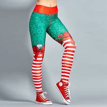 Женские рождественские штаны для йоги с высокой талией, эластичные спортивные Леггинсы для фитнеса, обтягивающие спортивные штаны для бега, быстросохнущие тренировочные брюки 2024 - купить недорого