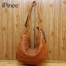 iPinee Irregular Patchwork Design Women Handbags Soft Genuine Leather Bags National Wind Sheepskin Bag For Ladies 2024 - buy cheap