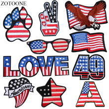 Zotoone ferro na bandeira americana remendos para roupas diy applique bordado patriótico eua táticas militares eagle remendo adesivos 2024 - compre barato