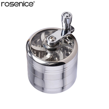 4 Layers Tobacco Spice Grinder Herb Weed Grinder with Mill Handle Silver Kitchen Accessories Gadget Cooking Tools Hot Sale 2024 - buy cheap