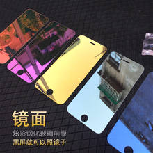 Для iPhone 7 6 6S 5 5S 5C SE Роскошная красочная зеркальная защитная пленка для экрана для iPhone 6 6S 7 Plus 8 XS MAX XR чехол из закаленного стекла 2024 - купить недорого