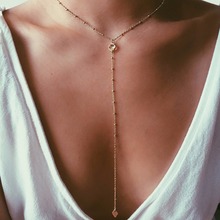New Fashion Accessories Simple Jewelry Crystal Tassel Pendant Necklace For Women Girl Nice Gift Wholesale #249505 2024 - buy cheap