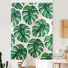 New Watercolor Tropical Linen Curtain Green Monstera Plants Leaf Kitchen Curtains for Living Room Valance Tapestry Short Long 2024 - buy cheap