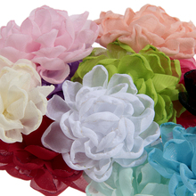 Nishine 2.8" 10pcs/lot Burning Chiffon Fabric Flowers For Girl Headband Hair Clips Diy Headwear Hair accessories 2024 - buy cheap