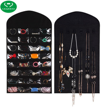 Jewelry Hanging Organizer Earrings Necklace Jewelry Display Holder Dual Sided Jewellery Storage Bag Display Pouch 32 Pockets 2024 - buy cheap