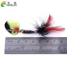 HENGJIA 2019 new Fishing lure 80pcs Spinner Spoon Metal bait Artificial Isca Tackle feather Hook wobbler fishing Tackle 6.3g 2024 - buy cheap