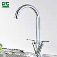 FLG Kitchen Faucet Brass Chrome Cold and Hot Water Mixer Tap Dual Handle 360 Rotation Kitchen Sink Faucet  Torneira Cozinha 2024 - buy cheap