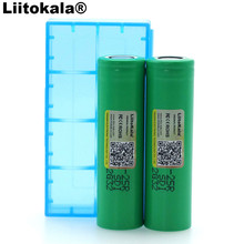 Liitokala bateria recarregável 18650 2500mah, bateria 3.6v descarga 20a + caixa de armazenamento 2024 - compre barato