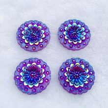 30mm purple rhinestone two-hole resin button flower flat back for wedding dress decoration-8pcs/lot 2024 - buy cheap