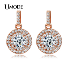 UMODE Crystal Drop Earrings For Women Boucle D'oreille Drop White / Rose Gold Color Earrings Jewelry Fashion Brincos AUE0198A 2024 - buy cheap
