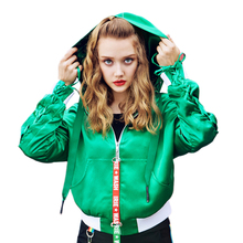 Spring Autumn Ladies New Green Coat Long Sleeve Pleated Lace Up Fashion Jackets Women Hooded Short Casual Loose Outerwear Z108 2024 - buy cheap