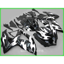 Kit de carenado de llamas blancas y negras, juego de carenados para SUZUKI K8, K9, GSXR 600, 750, 2008, 2009, 2010, GSXR600, GSXR750, 08, 09, 10 2024 - compra barato
