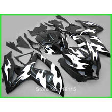 Perfect fit for SUZUKI K8 K9 GSXR 600 750 2008 2009 2010 white flames black fairing kit GSXR600 GSXR750 08 09 10 fairings set XF 2024 - buy cheap