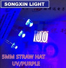 4000PCS led 5mm straw hat uv/purple leds Light Emitting Diodes (4.8mm) Water Clear ultra bright Wide Angle LED 2024 - buy cheap