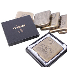 Vintage Pure Bronze Cigarette Case with Gift Box Holder 20 Pcs Regular Cigarette Tobacco Box with 2 Clips As Perfect Gift 2024 - buy cheap